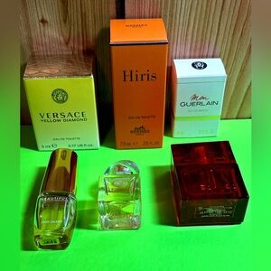 Mini Perfume Lot of 6PC Women’s Hermes Versace Guerlain Estée Lauder Arden Avon